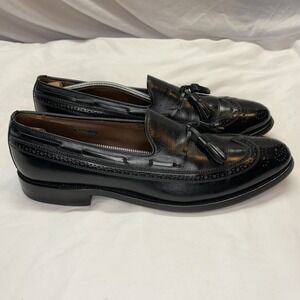 Allen Edmonds Manchester Black Wingtip Tassel Loafer Mens 10 AAA 8507